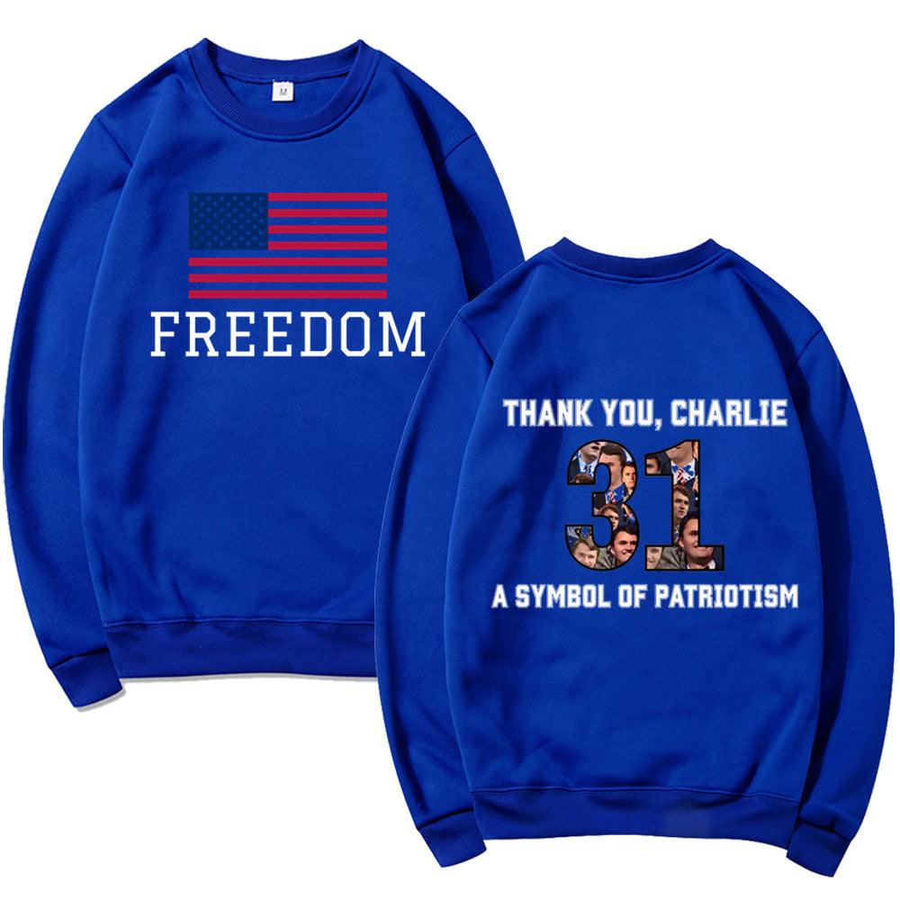 Sweatshirt pour femmes avec imprimé patriotique et matériau doux Chic & Stil