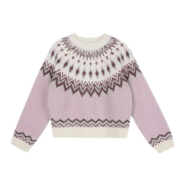Pull en tricot épais pour femmes avec motif traditionnel et matériau doux Chic & Stil