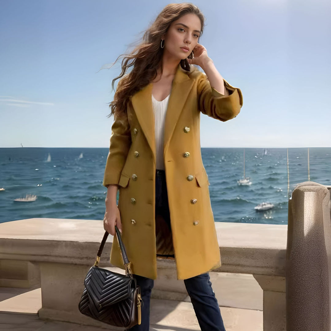 Double or single-breasted wool coat for women Lune London