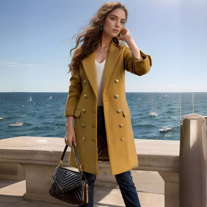Double or single-breasted wool coat for women Lune London