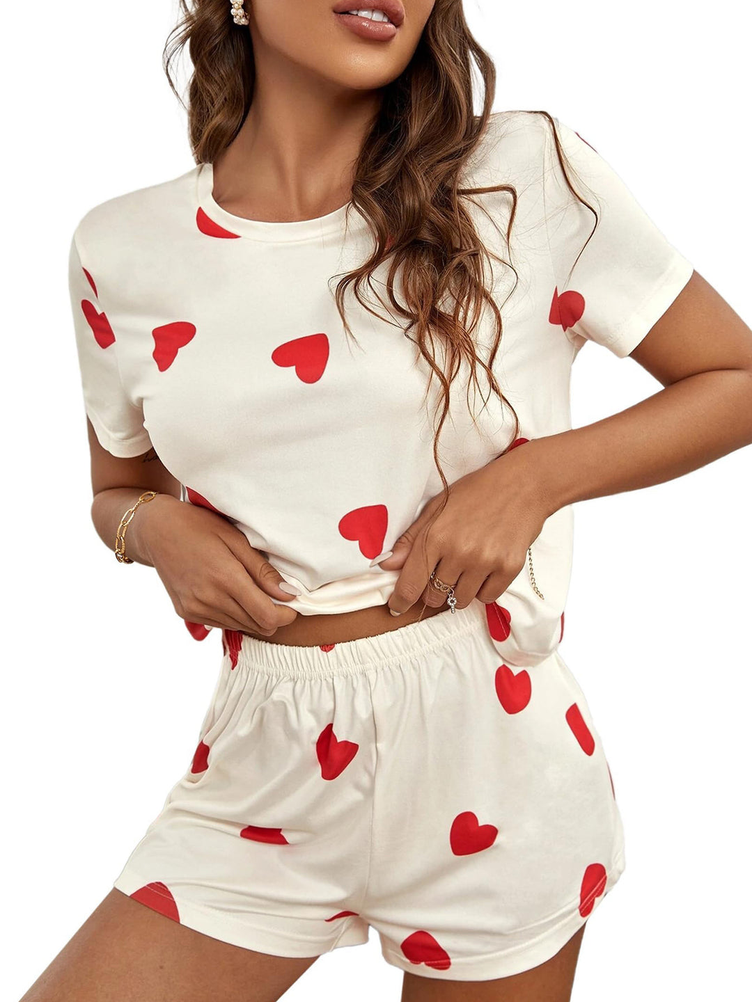 Lune London Women's Heart Print Loungewear Set