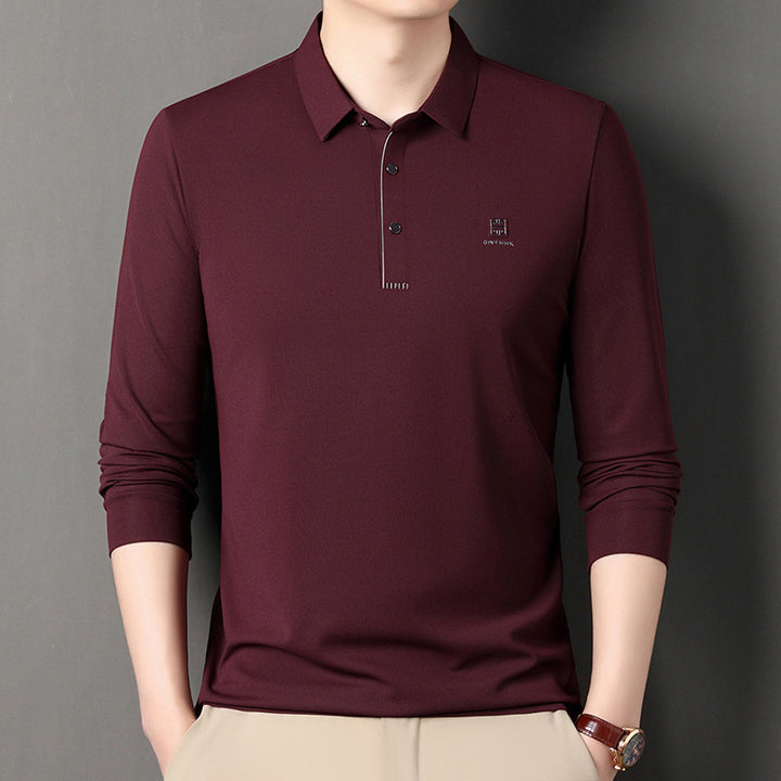 Men's long sleeve sporty polo with an innovative cut and moisture-regulating material Lune London