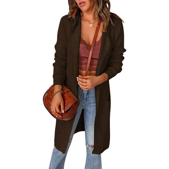 Oversized casual style women's knit jacket with pockets Lune London