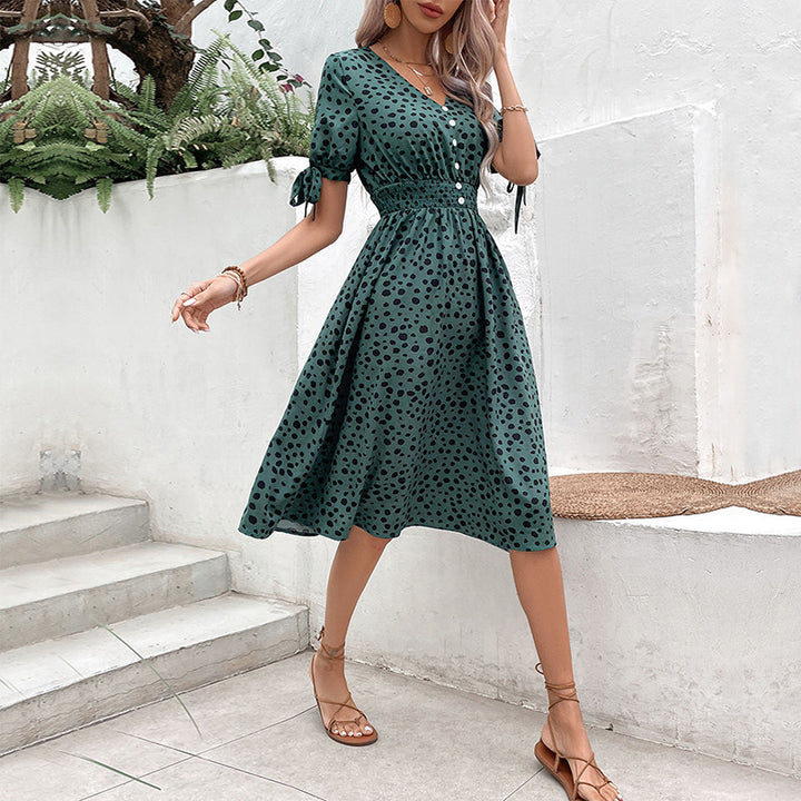 Short Sleeve Polka Dot Dress for Women Lune London