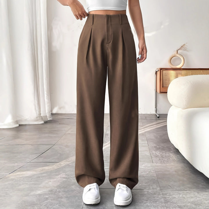 High-waisted wide trousers for women with pleats Lune London