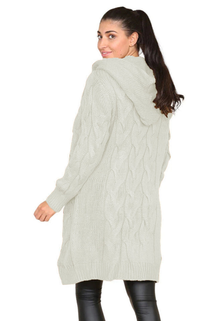 Women's cardigan with oversized cut and artistic cable pattern Lune London