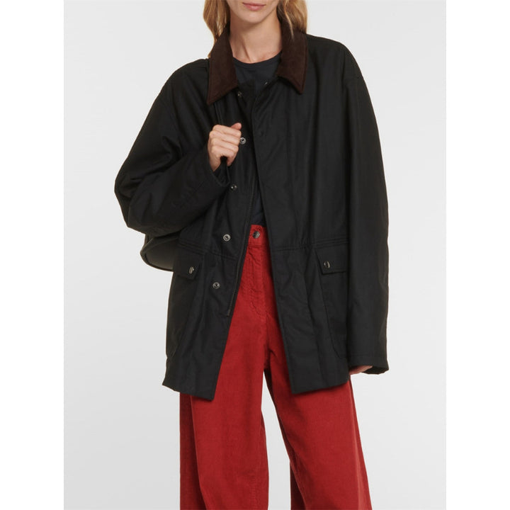 Casual transitional jacket for women with quality velvet collar and practical pockets Lune London