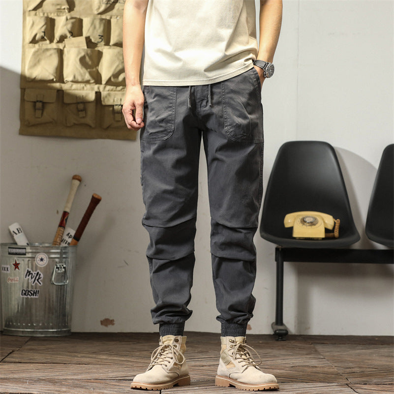 Pantalons cargo confortables pour hommes avec taille élastique et poches multifunctionnelles Lune London
