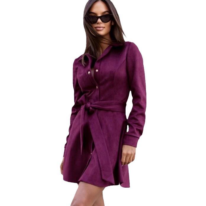 Elegant fitted shirt dress for women with belt Lune London