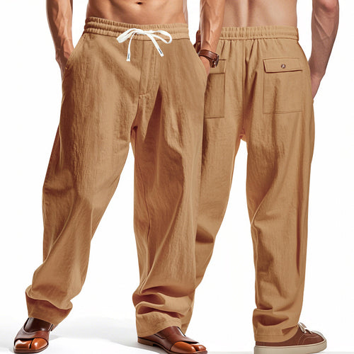 Light casual pants for men with elastic waistband and side pockets Lune London