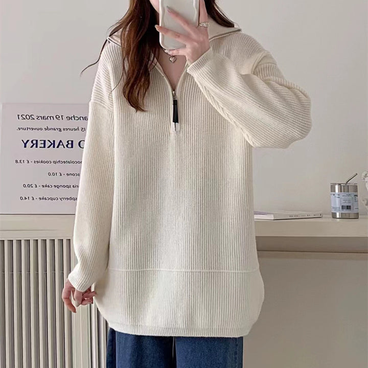Ladies Comfortable Hooded Sweatshirt with Semi-Hidden Zip Lune London