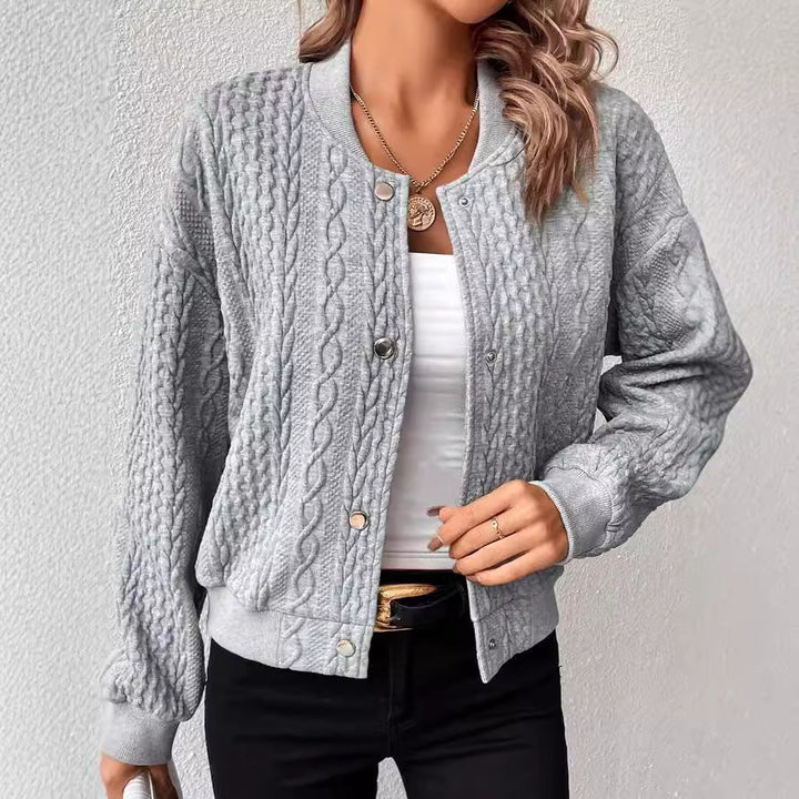 Lune London | Women’s Casual Cardigan with Textured Surface and Button Placket