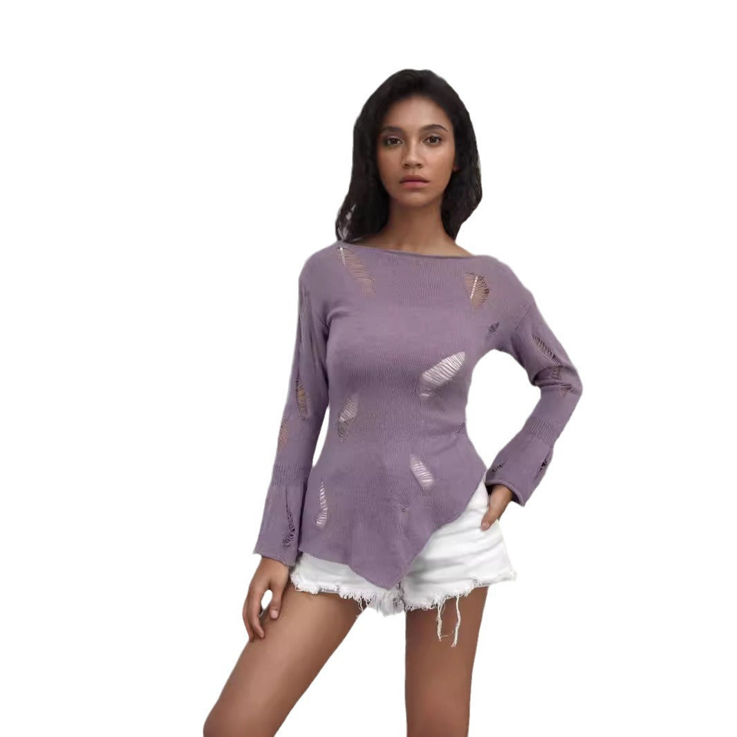 Casual knit sweater for women with trendy cuts and loose fit Lune London