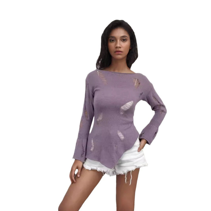Casual knit sweater for women with trendy cuts and loose fit Lune London
