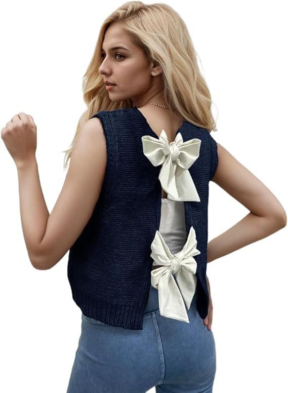 Knitted jacket with ribbon details for women Lune London