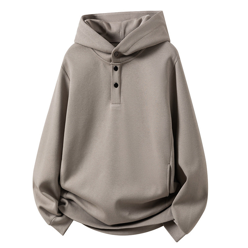 Men's hoodie sweatshirt with button placket and kangaroo pocket Lune London