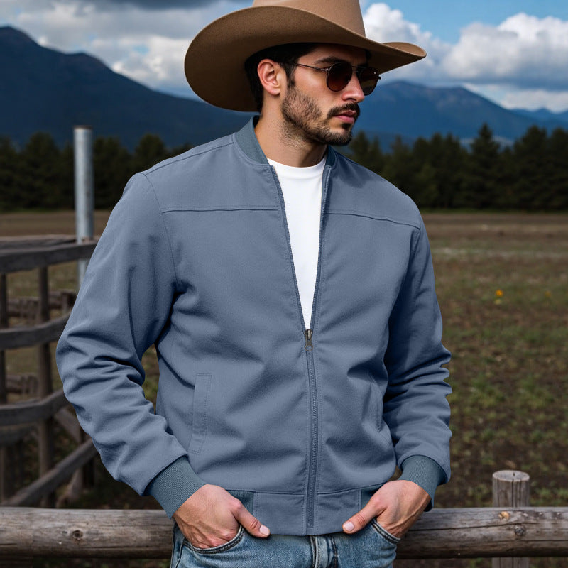 Men's bomber jacket with practical side pockets and contrasting cuffs Lune London