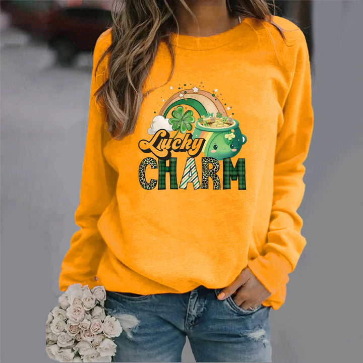 Sweat-shirt pour femmes avec motif chanceux créatif Chic & Stil