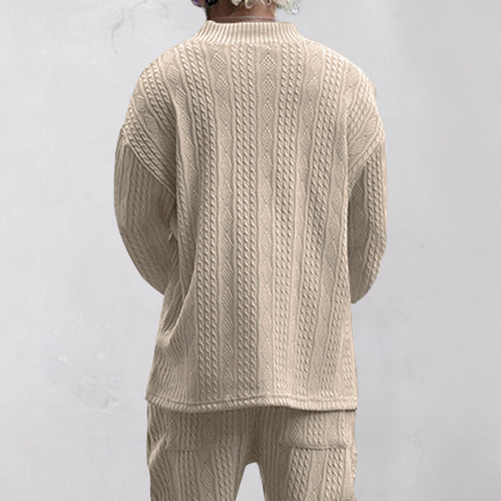 Men's casual knitted sweater with V-neck and modern pattern Chic and style