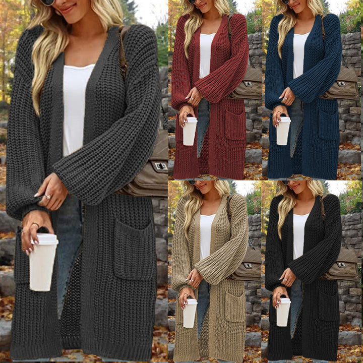 Fashionable Knit Jacket for Women with Wide Sleeves and Practical Pockets Lune London