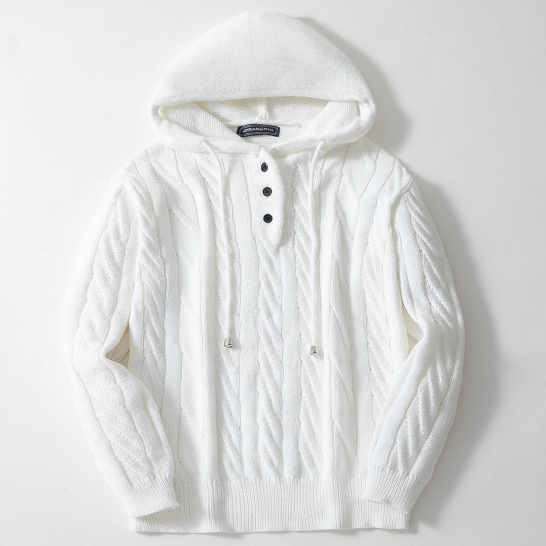 Comfortable knitted sweater for men with hood Lune London
