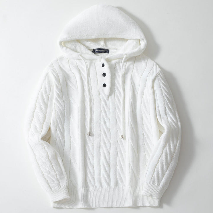 Comfortable knitted sweater for men with hood Lune London
