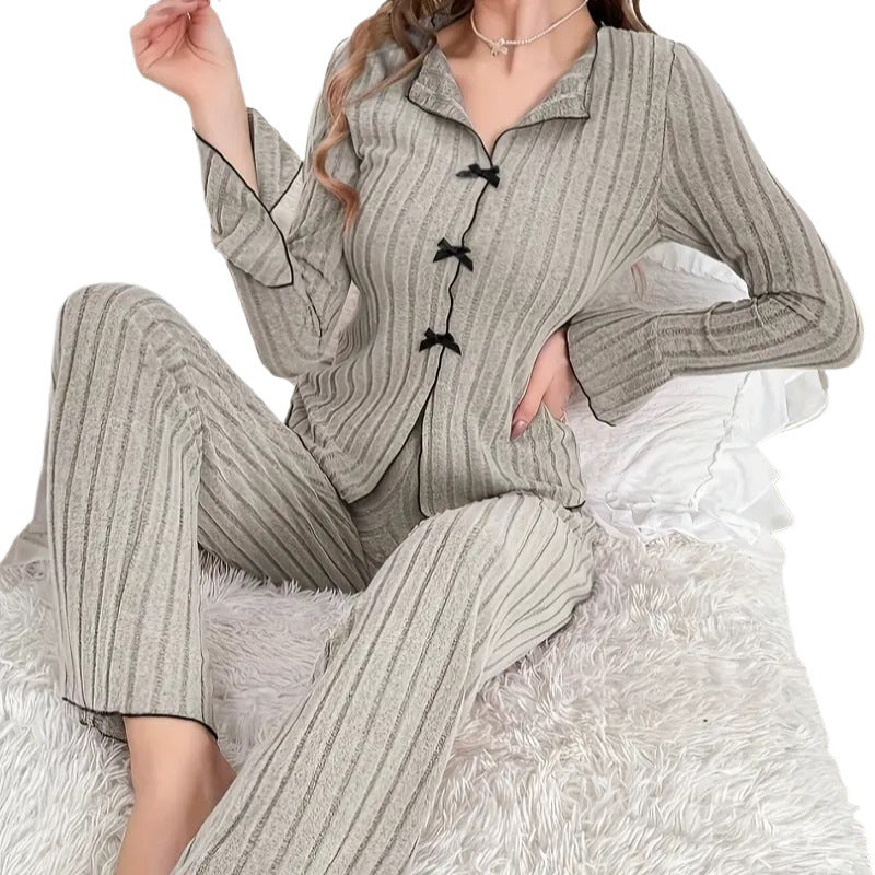 Ladies Luxurious Pajama Set with Fine Lune London Stripes