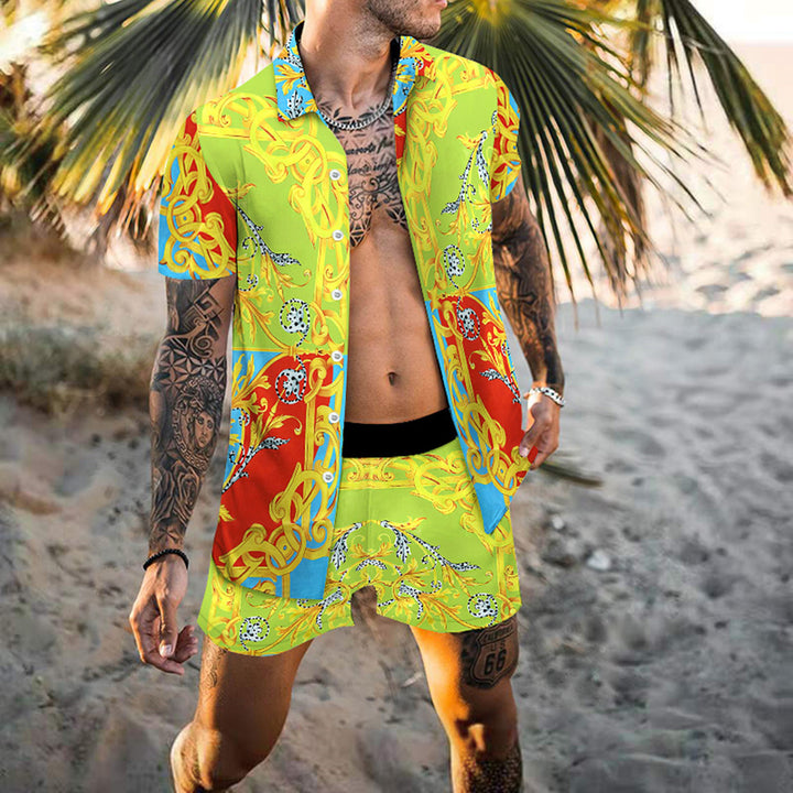 Men's stylish short-sleeve patterned beach outfit Lune London