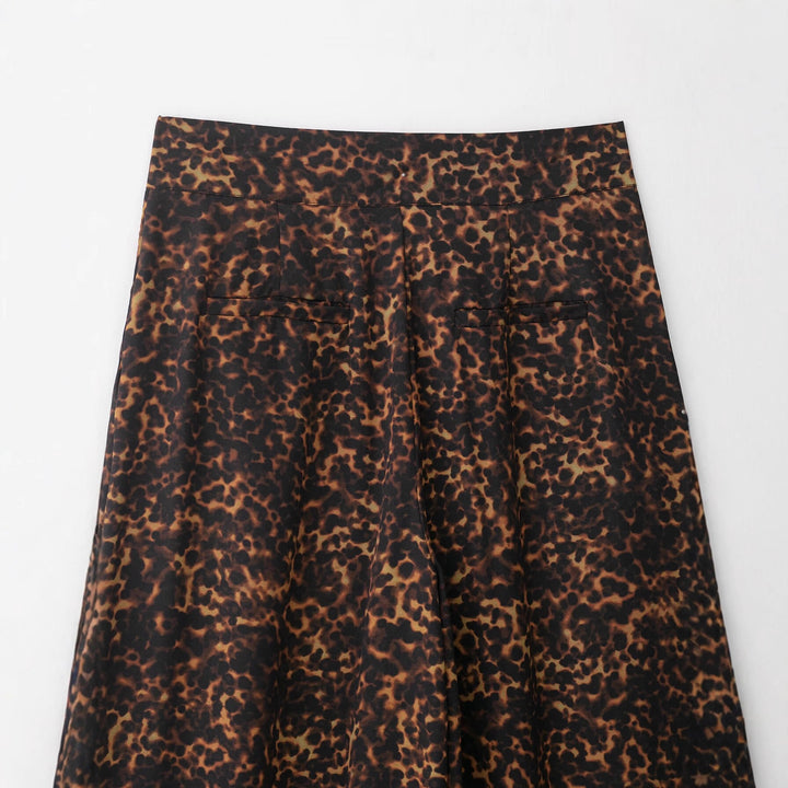 Women Loose Leopard Print Pants with Elastic Waist and High Pockets Lune London