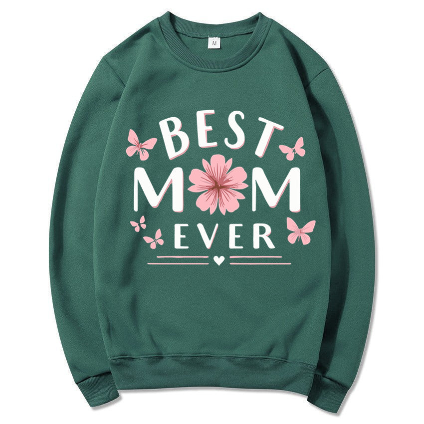 Sweatshirt pour femmes avec une phrase favorite ludique et un design floral Chic & Stil