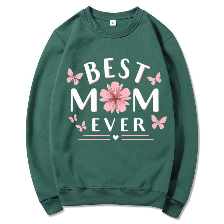 Sweatshirt pour femmes avec une phrase favorite ludique et un design floral Chic & Stil