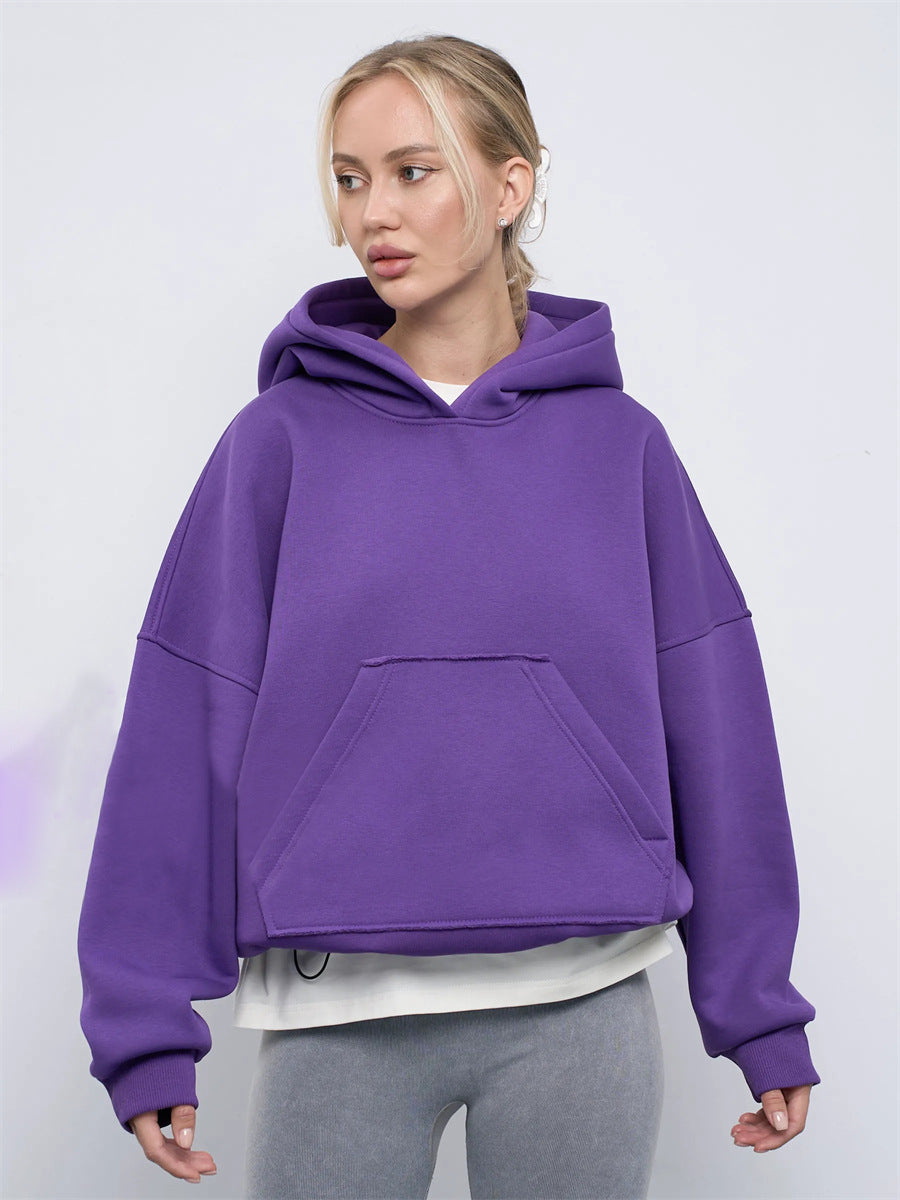 Women's oversized hoodie with kangaroo pocket and elastic cuffs