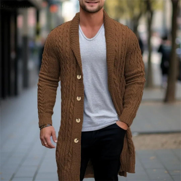 Men's knit jacket with open design and button details Lune London