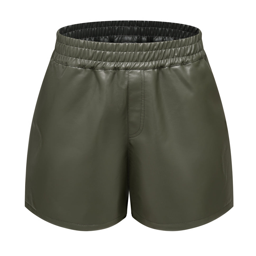 High-waisted fashion shorts for women in faux leather Lune London