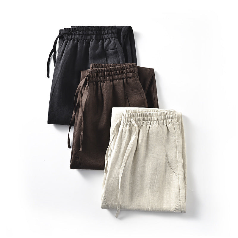 Linen pants for women with a relaxed fit and elastic waist Lune London