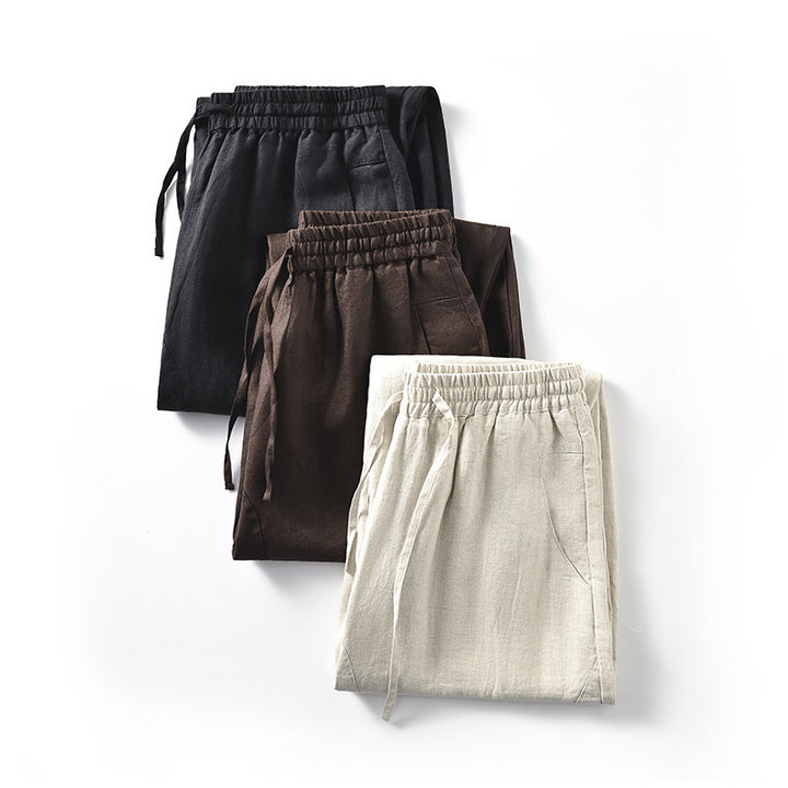 Linen pants for women with a relaxed fit and elastic waist Lune London