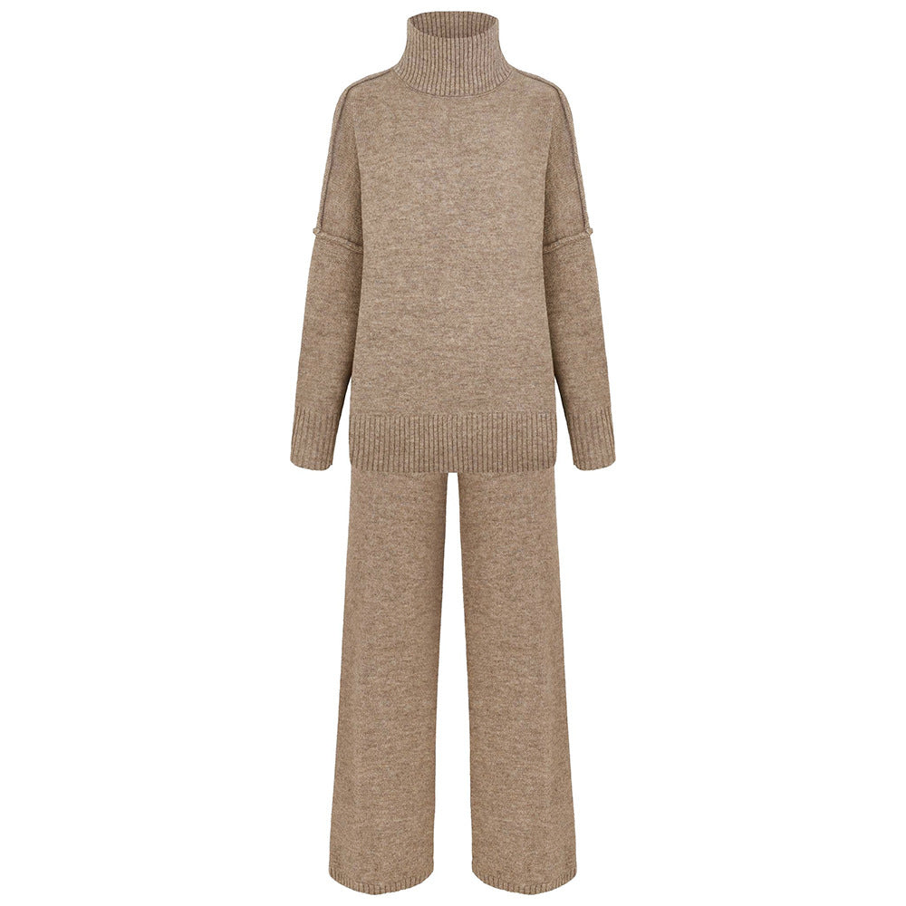 Ensemble Tricot Élégant pour Femmes avec Col Élevé et Coupe Ample Chic & Stil