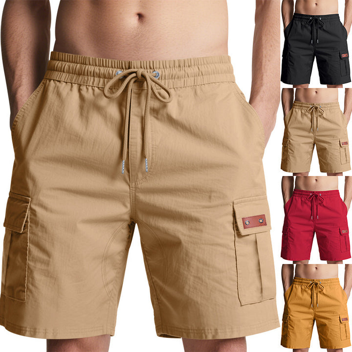 Shorts cargo pour hommes avec taille élastique et poches latérales pratiques Lune London