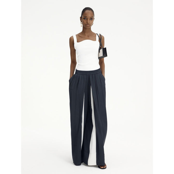 Pantalons larges taille haute pour femmes avec inserts latéraux Chic & Stil