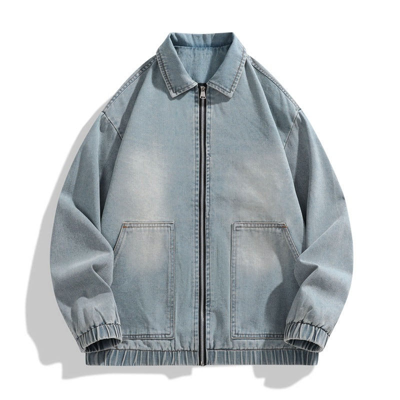 Casual denim jacket for men with elastic cuffs and practical pockets Lune London