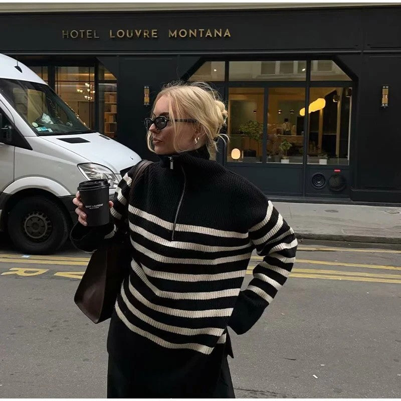 Lune London knitted sweater for women with high collar