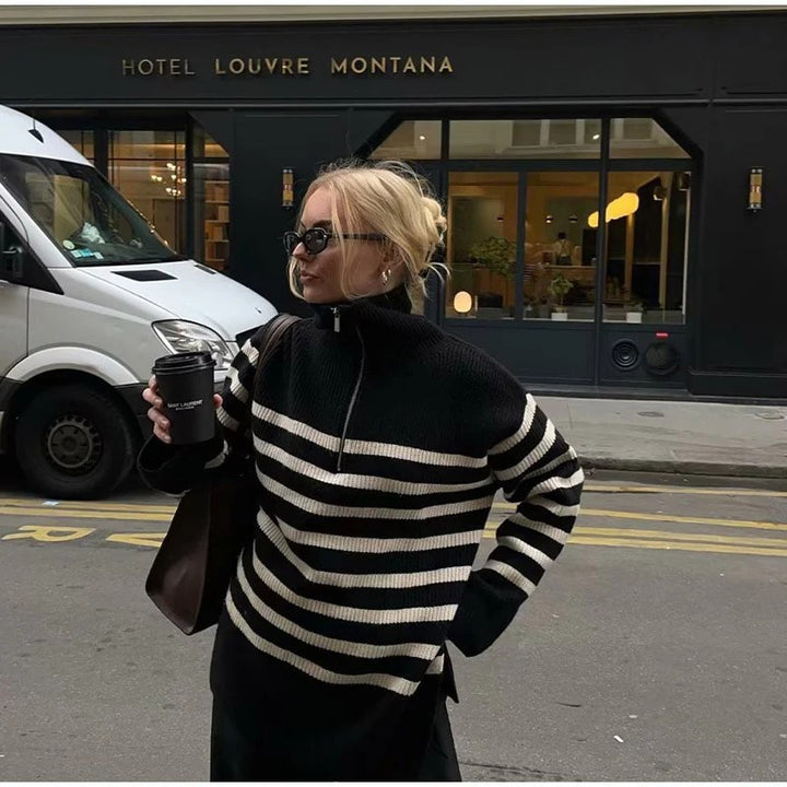 Lune London knitted sweater for women with high collar
