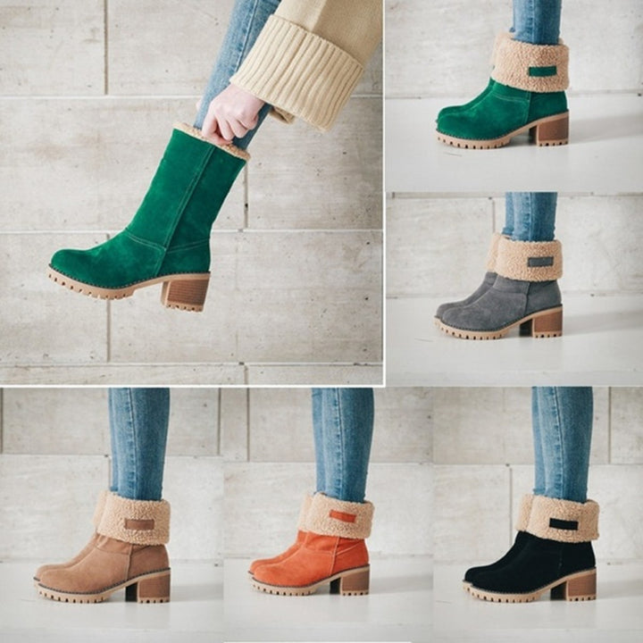 Warm shaft boots for women with a playful pleat design Lune London