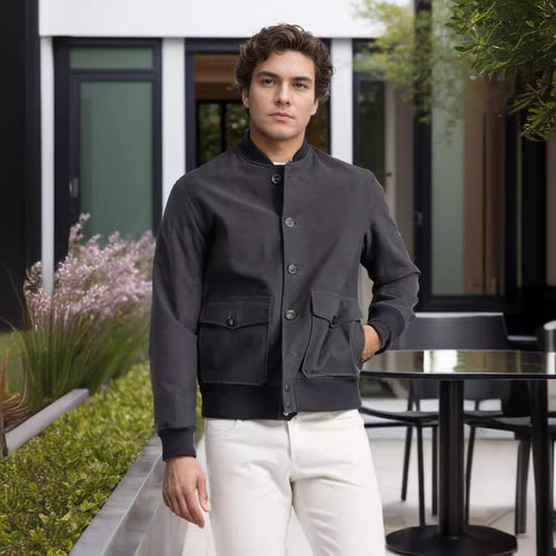 Casual bomber jacket for men with practical pockets and elastic edges Lune London