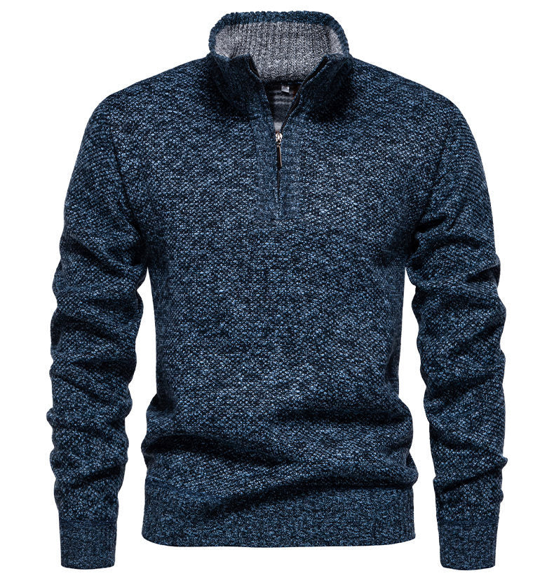 Pull-over zippé pour hommes avec design structuré Lune London