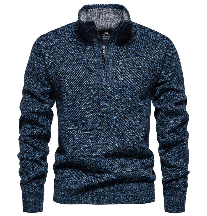 Pull-over zippé pour hommes avec design structuré Lune London