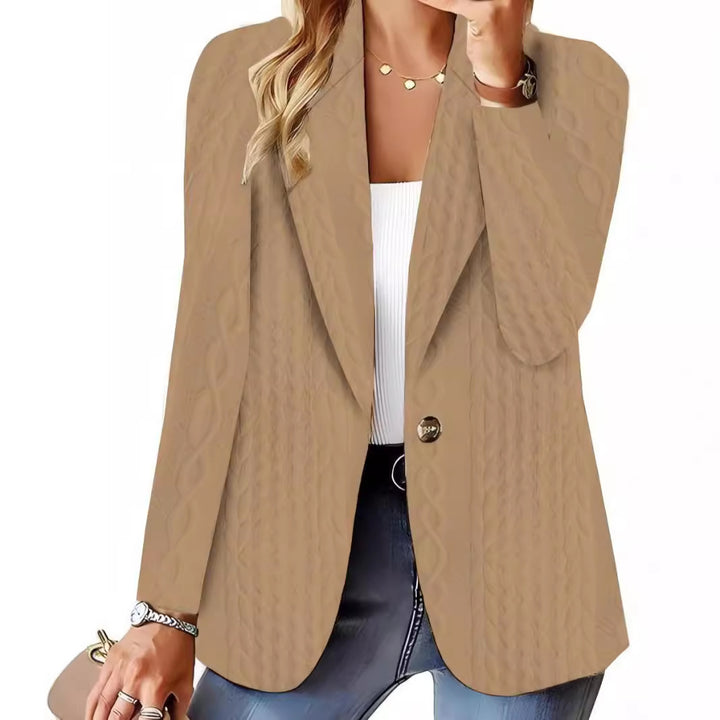 Women Elegant Knit Jacket with Textured Surface and Casual Fit Lune London