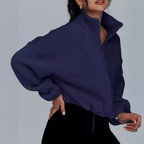 Lune London high collar oversized sweater with zipper for ladies