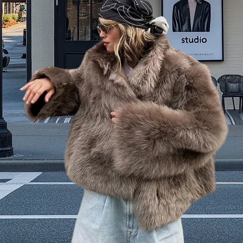 Ladies Luxury Faux Fur Jacket Lune London