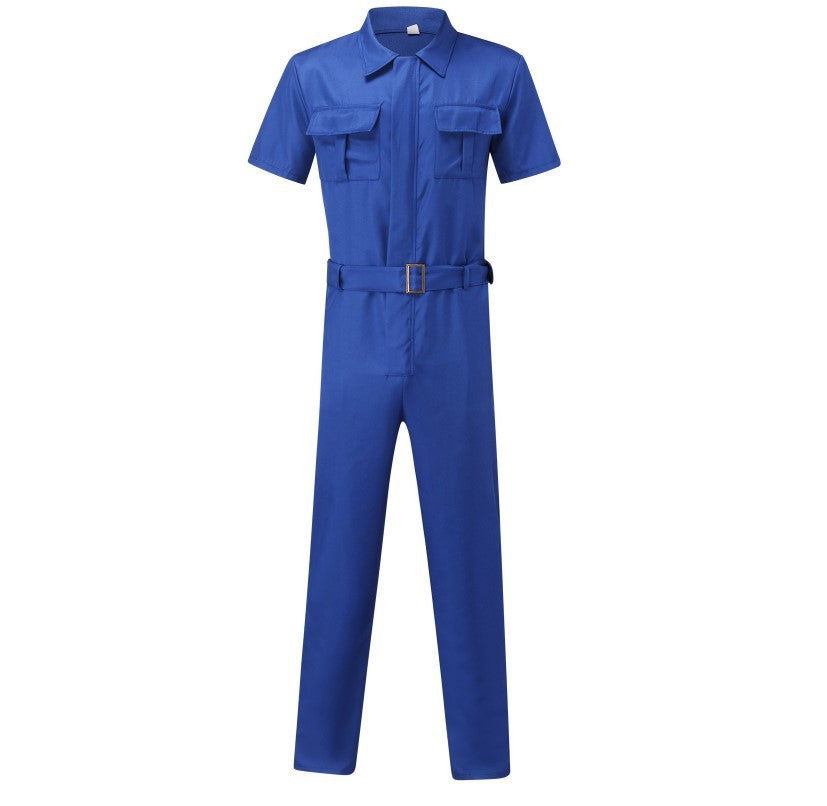 Utility overalls for women with practical pockets and chic belt design